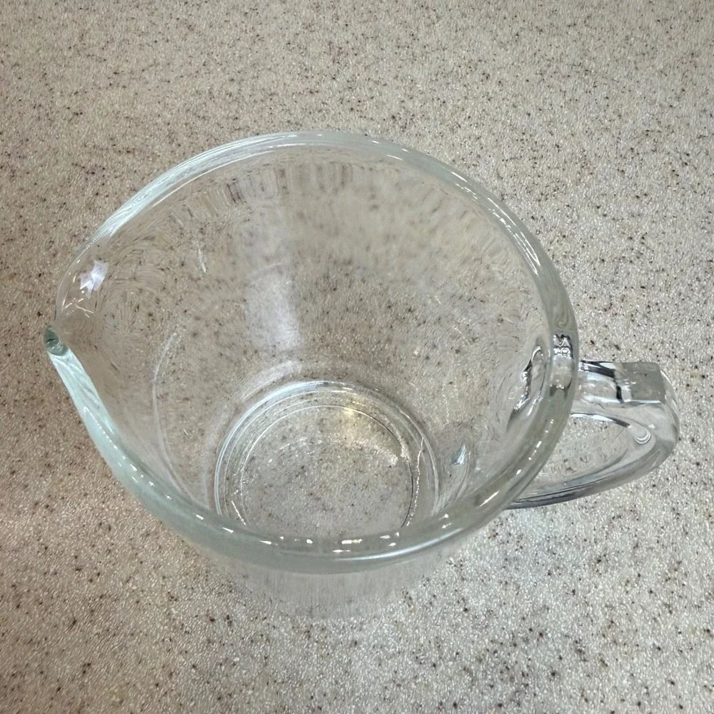 Vintage Pyrex #508 Clear Glass Measuring Cup D-Handle w/ spout 8oz Retro Kitchen